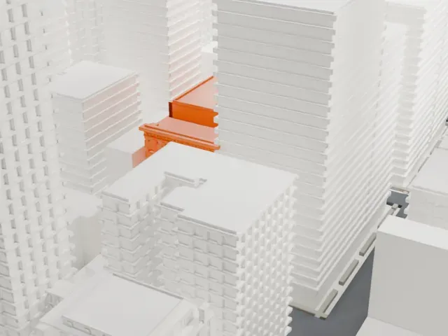 Martha Washington Hotel model, North view