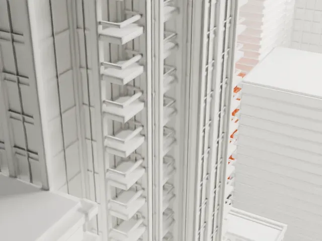 Martha Washington Hotel model, West view
