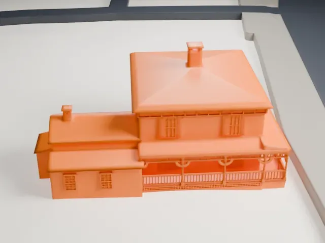Marvin Tavern model, South view