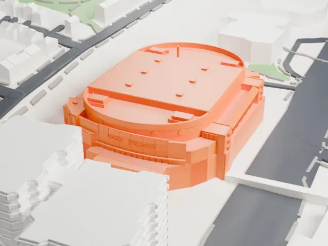 Mary Brown's Centre model, South view