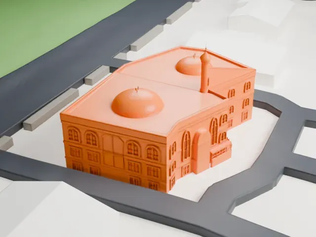 Masjid Hamza model, West view