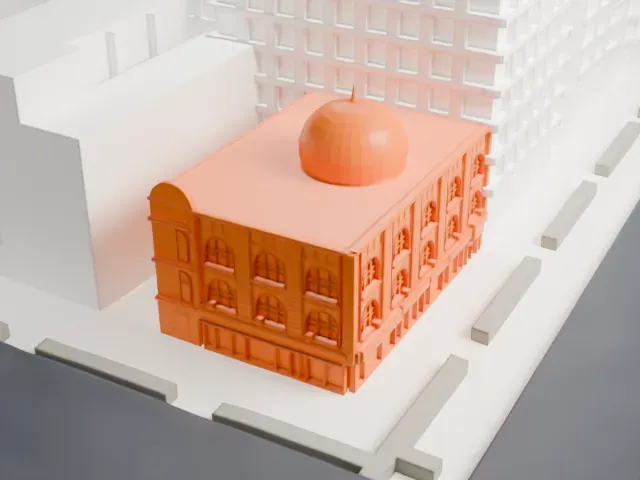 Masjid Malcolm Shabazz model, East view