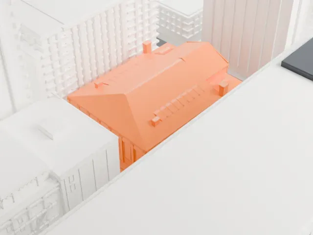 Massey Hall model, East view