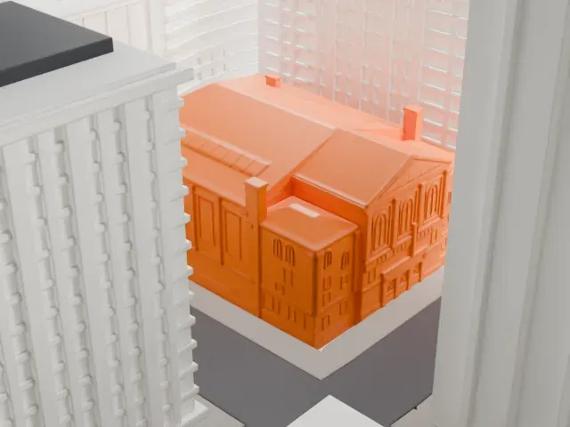Massey Hall model, North view