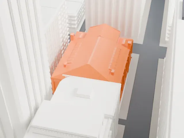 Massey Hall model, South view