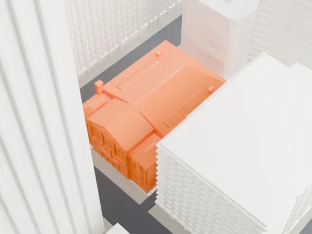 Massey Hall model, West view