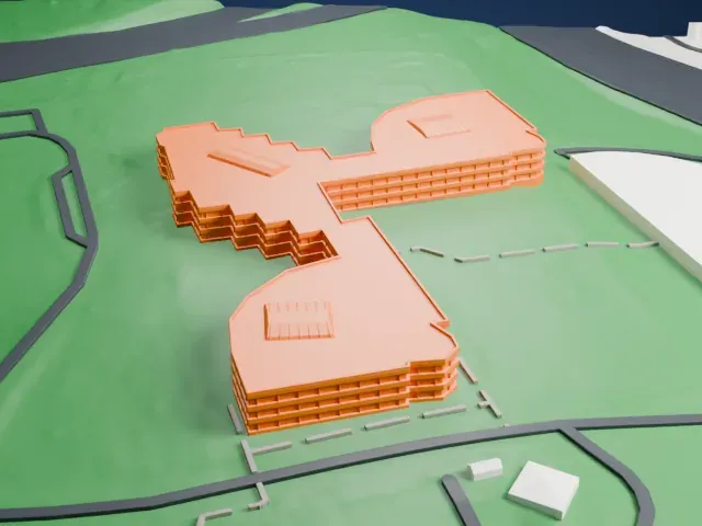 Mastercard International Global Headquarters model, North view