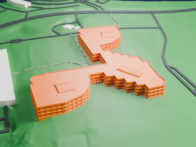 Mastercard International Global Headquarters model, South view