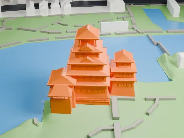 Matsumoto Castle model, East view