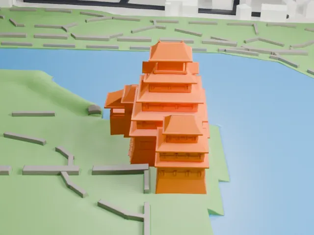 Matsumoto Castle model, North view