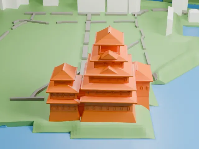 Matsumoto Castle model, West view