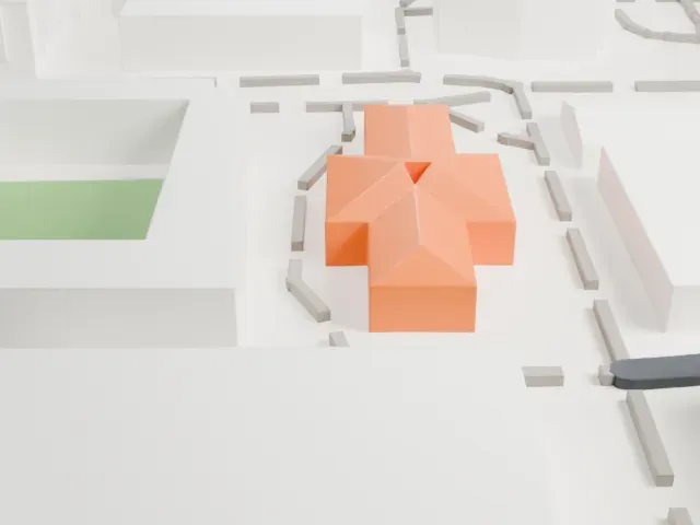 Matthews Hall model, East view