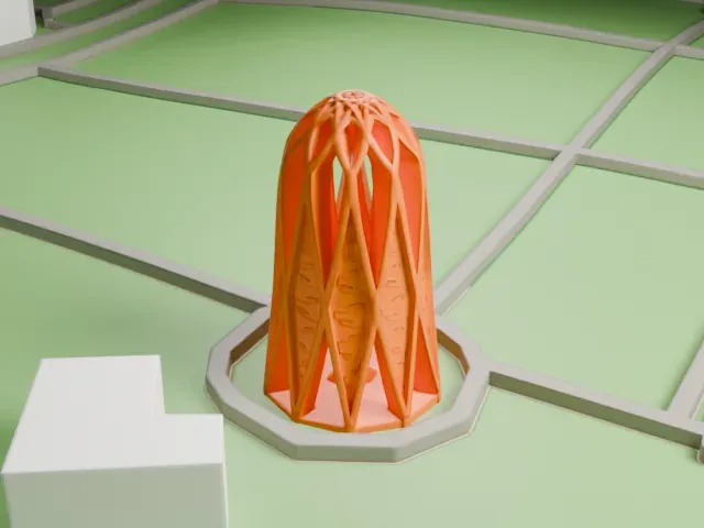 Mausoleum of Omar Khayyám model, East view