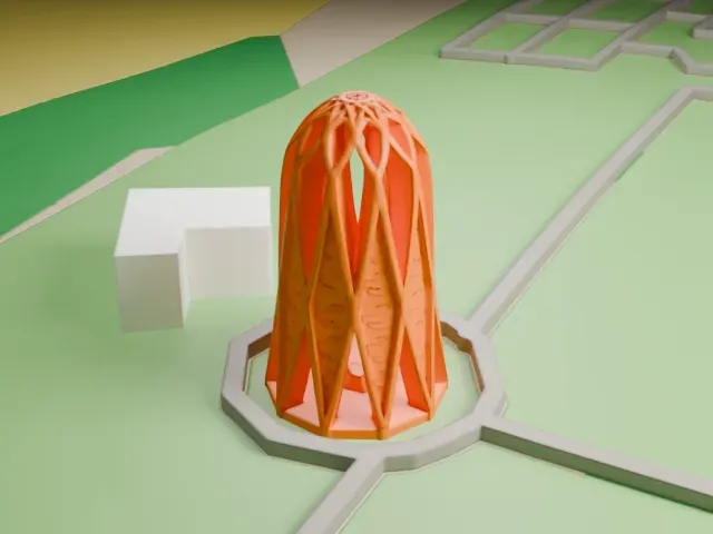 Mausoleum of Omar Khayyám model, North view