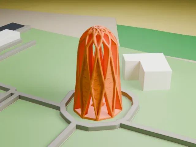 Mausoleum of Omar Khayyám model, West view