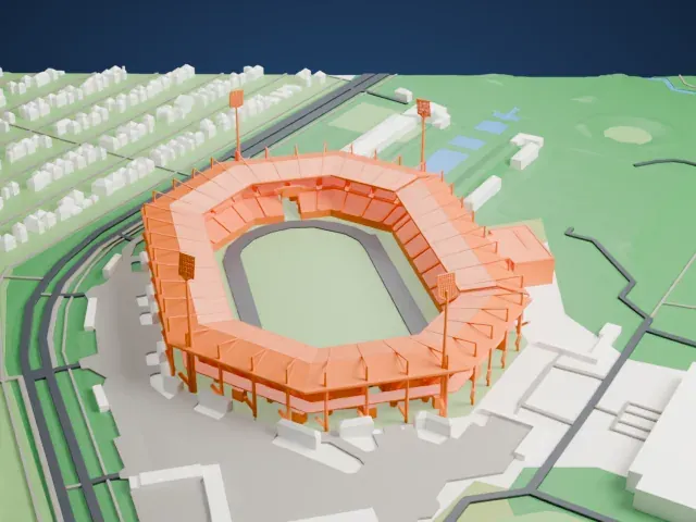 Max-Morlock-Stadion model, North view