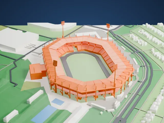 Max-Morlock-Stadion model, South view