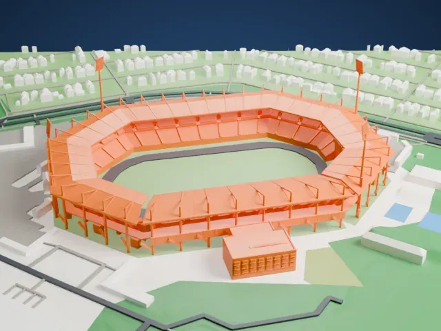 Max-Morlock-Stadion model, West view