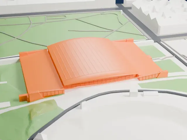 Max-Schmeling-Halle model, South view