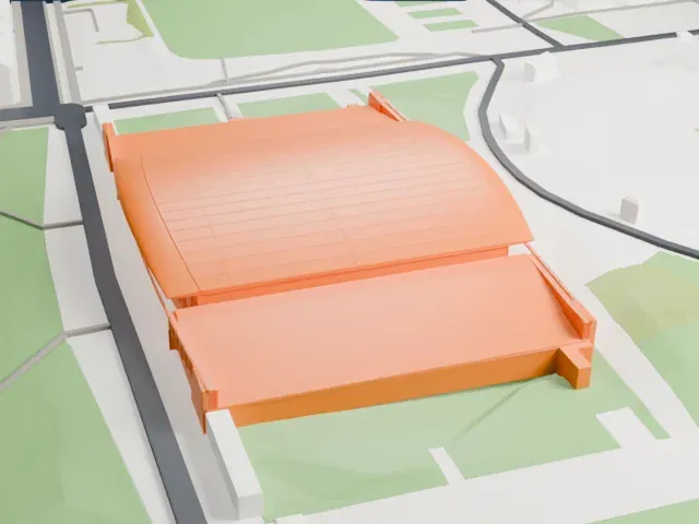 Max-Schmeling-Halle model, West view