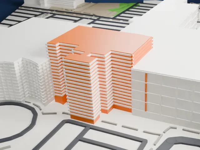 Mayo Clinic Hospital model, North view