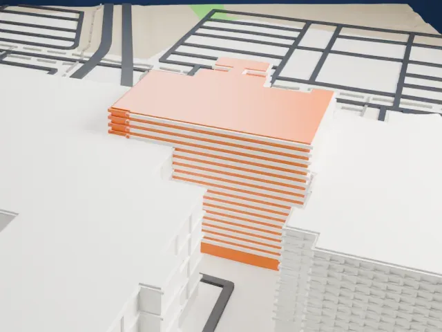Mayo Clinic Hospital model, South view