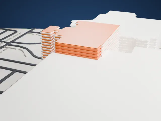 Mayo Clinic Hospital model, West view