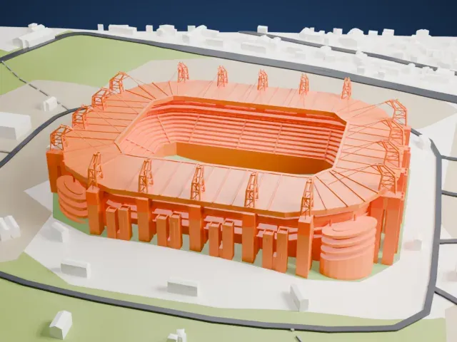Mbombela Stadium model, East view
