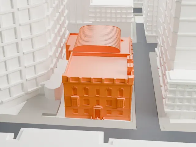 McCord Stewart Museum model, West view