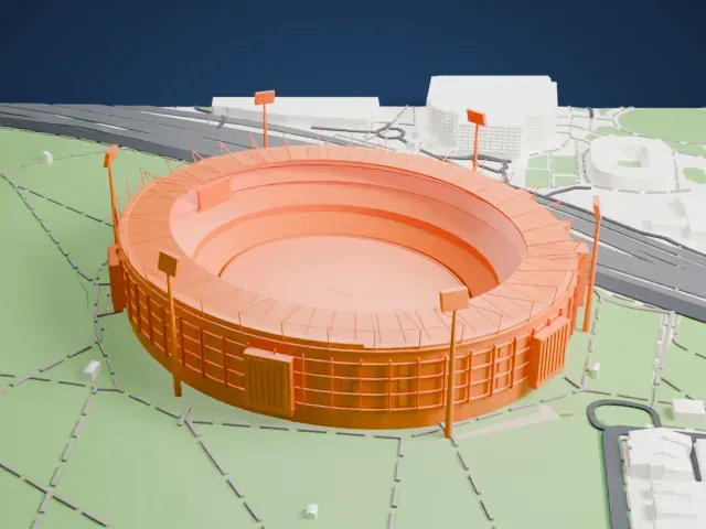 Melbourne Cricket Ground model, North view