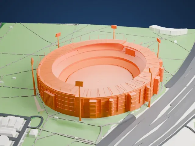Melbourne Cricket Ground model, West view