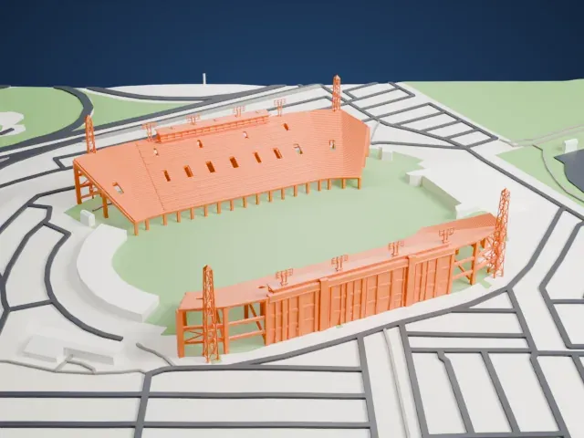 McMahon Stadium model, East view