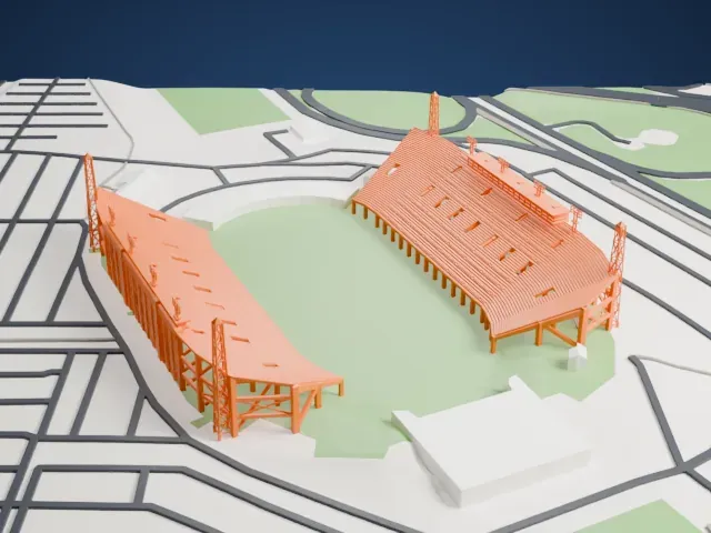 McMahon Stadium model, North view