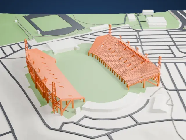 McMahon Stadium model, South view