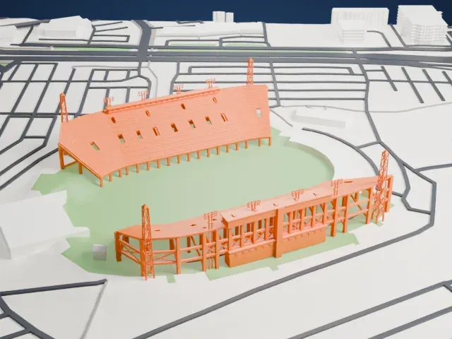 McMahon Stadium model, West view