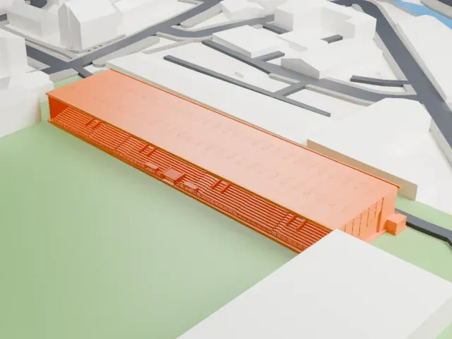 Meadow Lane model, North view