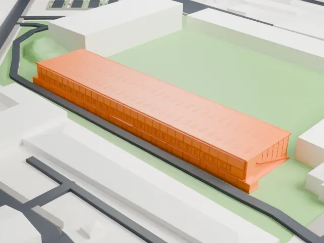 Meadow Lane model, South view