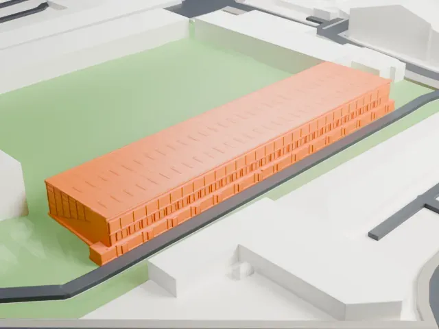 Meadow Lane model, West view