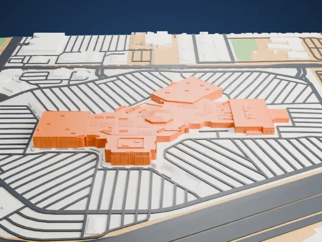 Meadows Mall model, North view