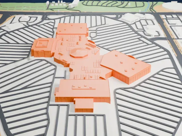 Meadows Mall model, West view