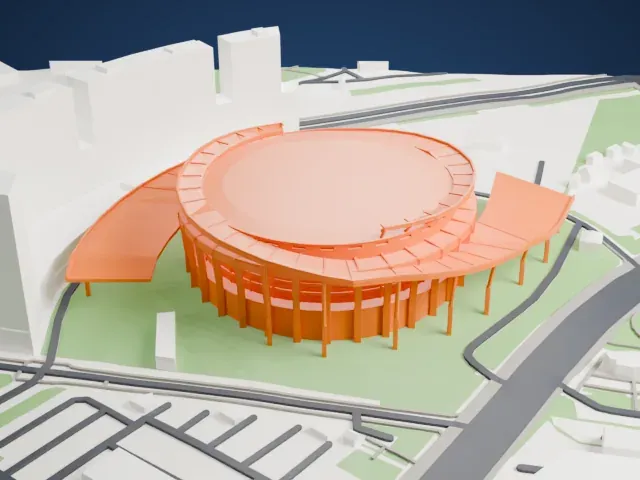Megasport Sport Palace model, North view