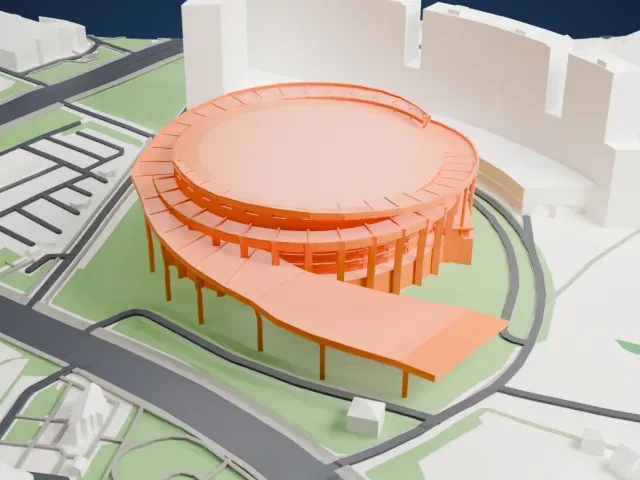 Megasport Sport Palace model, West view