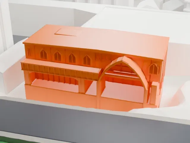 Mejiro Station model, East view