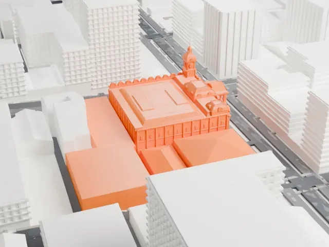 Melbourne Town Hall model, North view