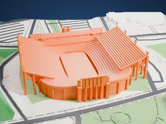 Memorial Stadium (Clemson) model, East view