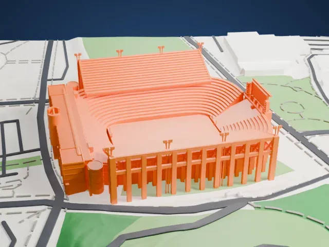 Memorial Stadium (Clemson) model, South view