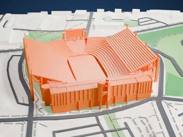 Memorial Stadium (Clemson) model, West view