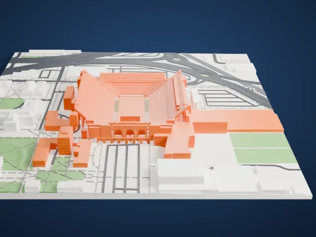 Memorial Stadium (Lincoln) model, East view