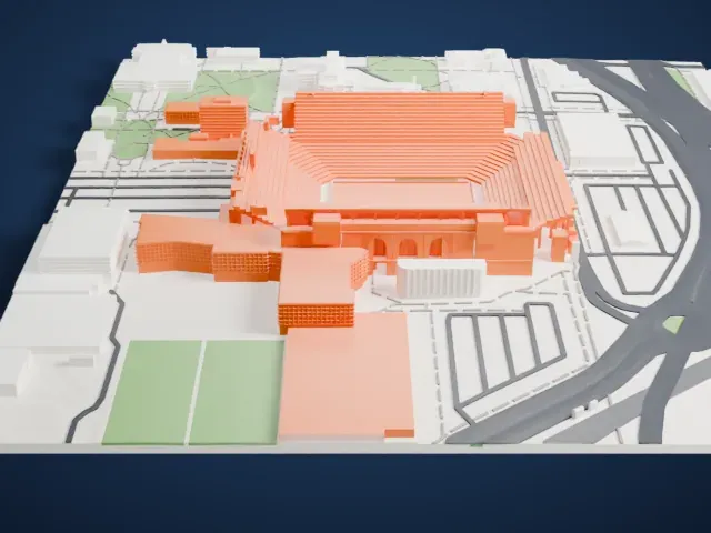 Memorial Stadium (Lincoln) model, North view