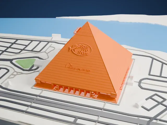 Memphis Pyramid model, East view
